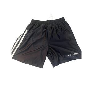 🔥 Vintage 90s DIADORA Mesh Athletic Shorts – Made in Macau – Black Size Med 🔥